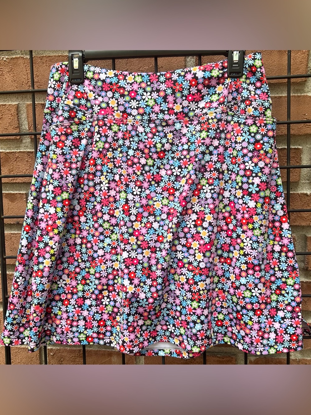 Floral Mini Skort with Pockets in Multi-Color